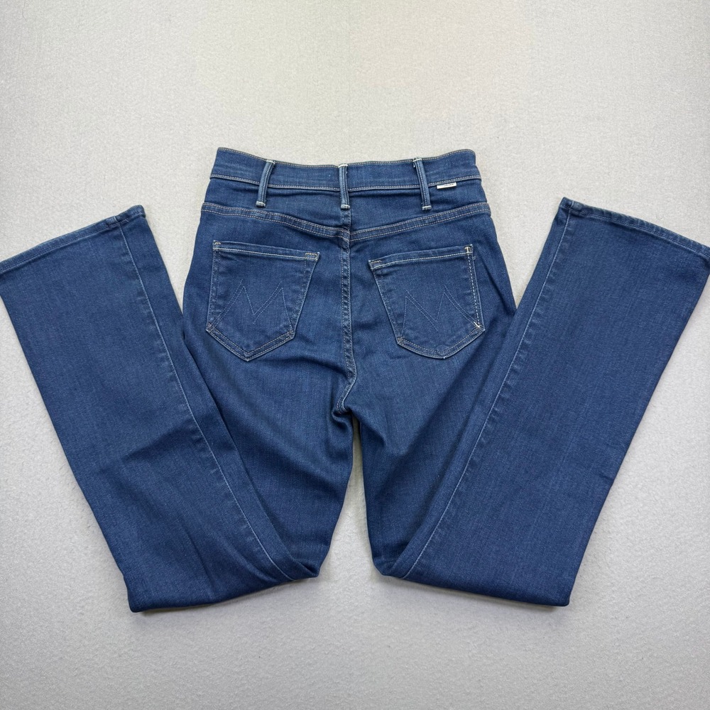 Mother The Hustler Ankle Jeans Womens 25 Dark Wash High Rise Flare Denim Blue